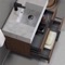Floating Bathroom Vanity, Modern, Walnut, 32